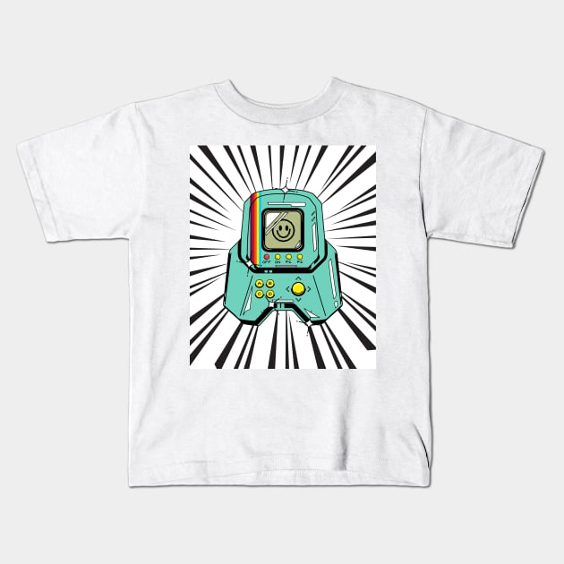 Retro Handheld Game (black print) Kids T-Shirt by Studio-Sy